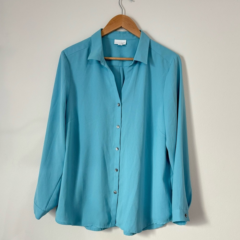 J.Jill Buttom Down Blue Shirt size L